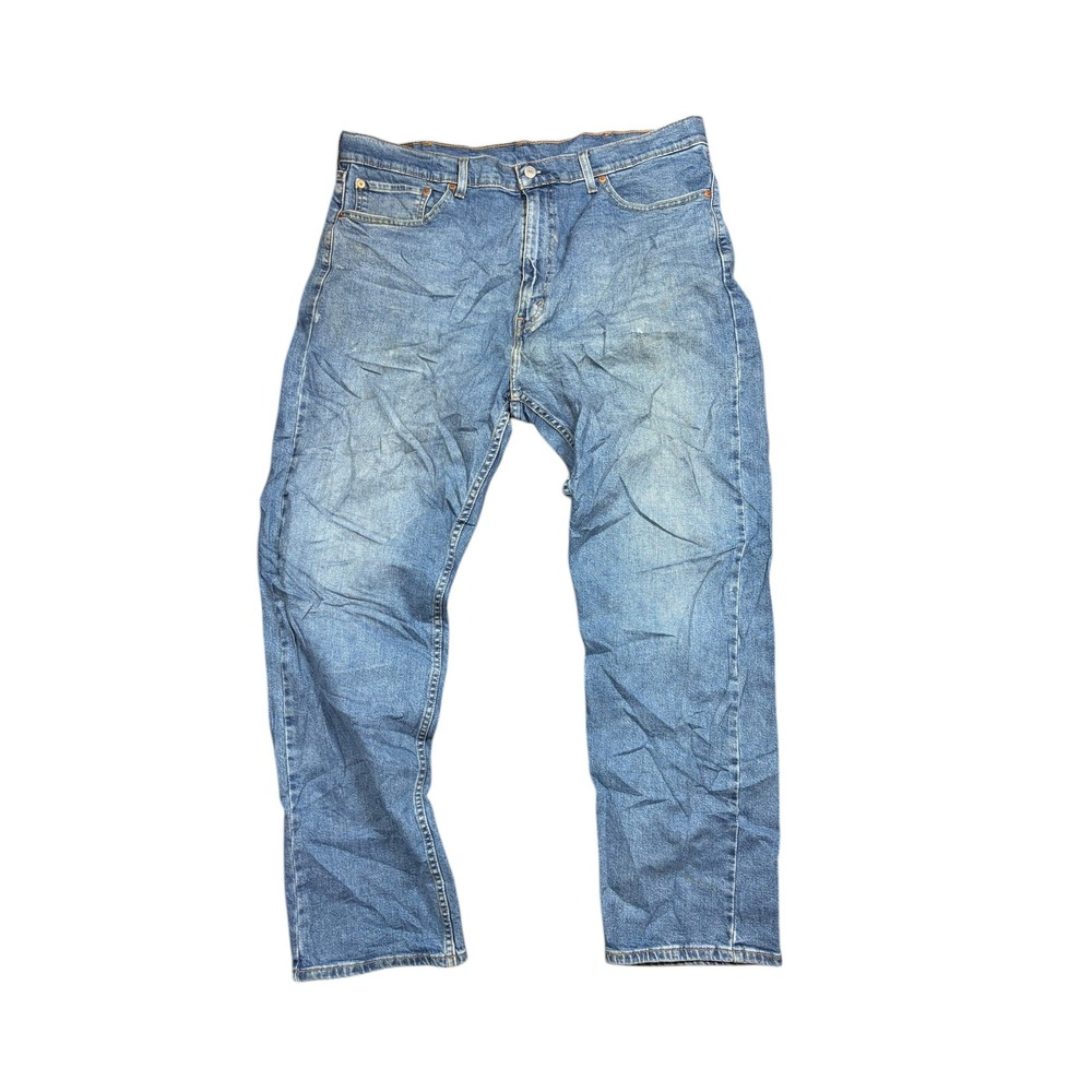 Levis 505 Regular Fit Straight Leg Blue Denim Jeans Mens W40 L32 Medium Wash